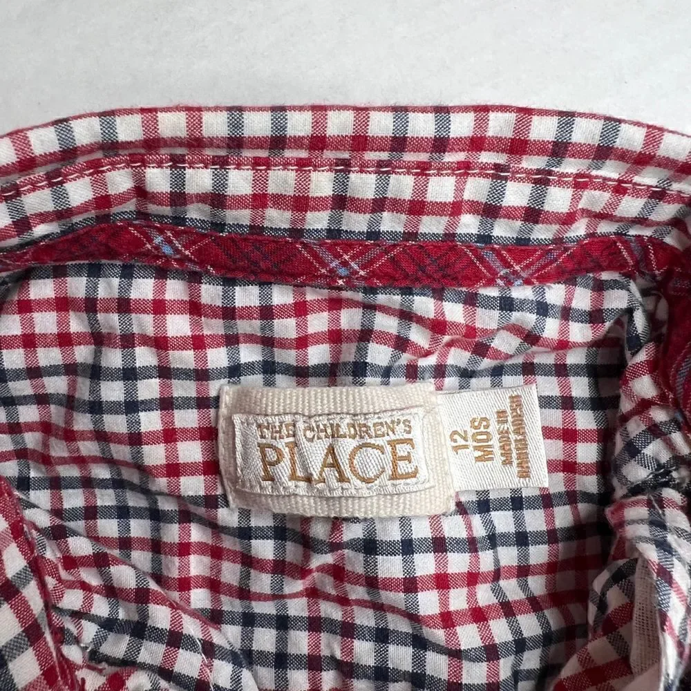 3/$15 or 5/$20 The Children’s Place classics 12 months checked button down